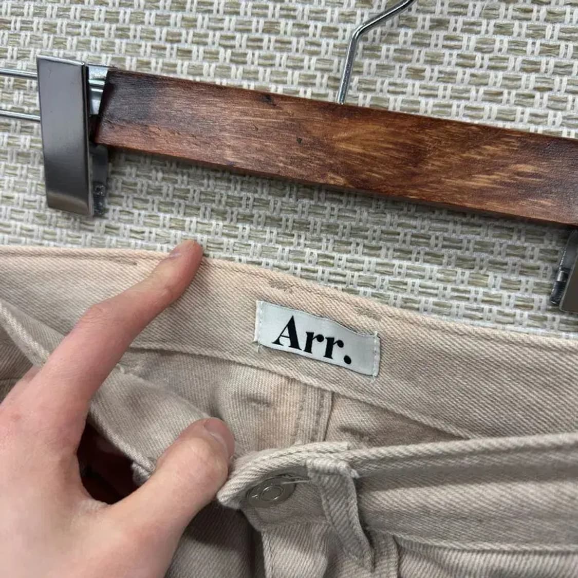 빈티지 베이지 와이드 데님팬츠 청바지 28인치 M09935 상품이미지4