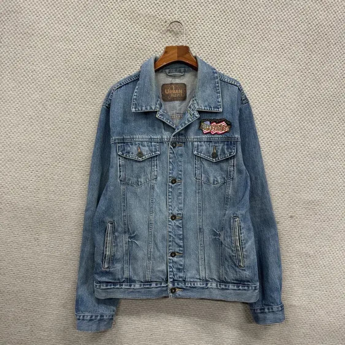 빈티지 캐주얼 성조기 데님 청자켓 XL M10030 상품이미지2