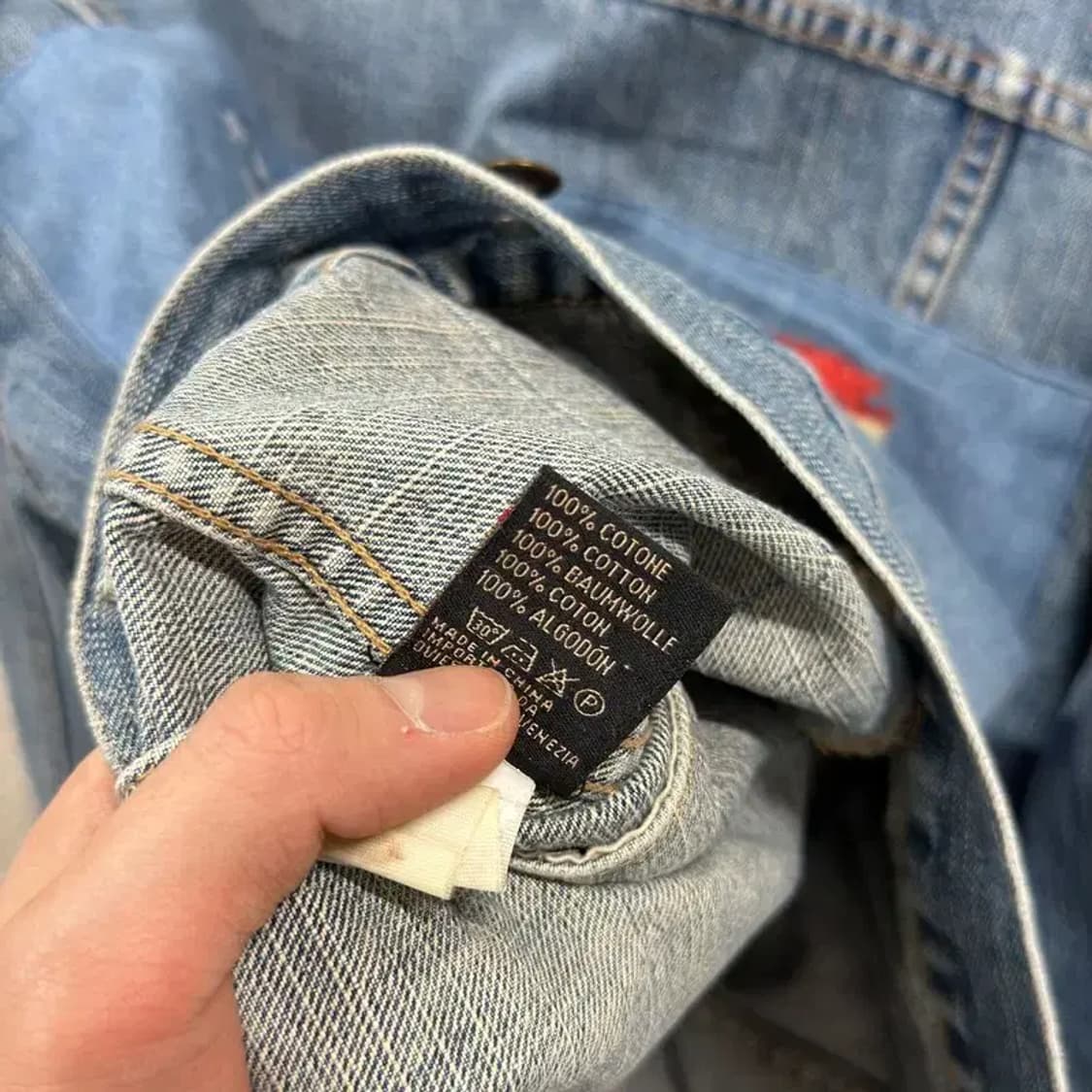 빈티지 캐주얼 성조기 데님 청자켓 XL M10030 상품이미지5