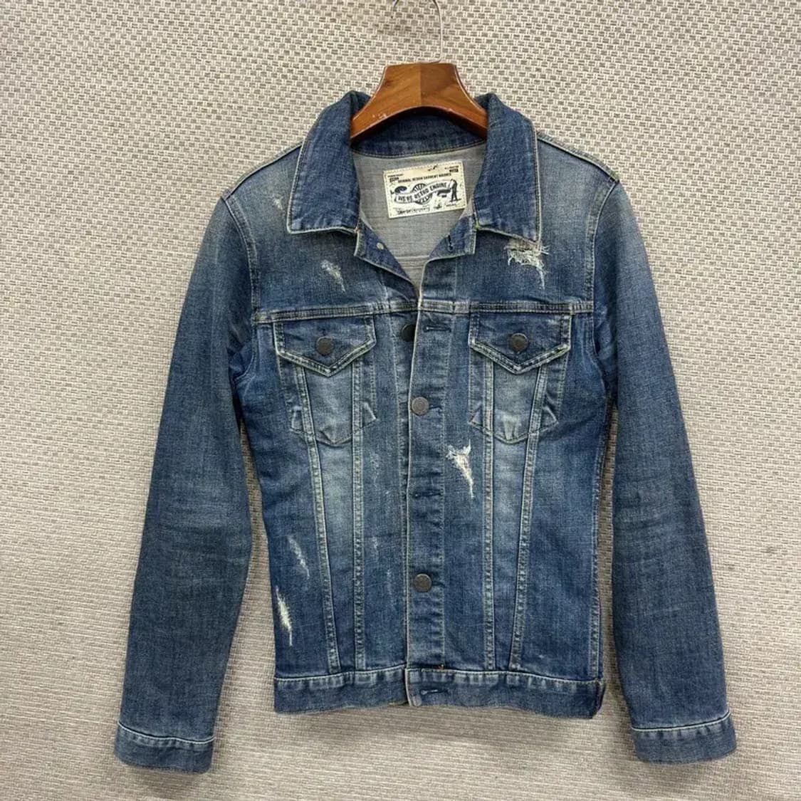 빈티지 캐주얼 디스트로이드 데님 청자켓 85 M10031 상품이미지1