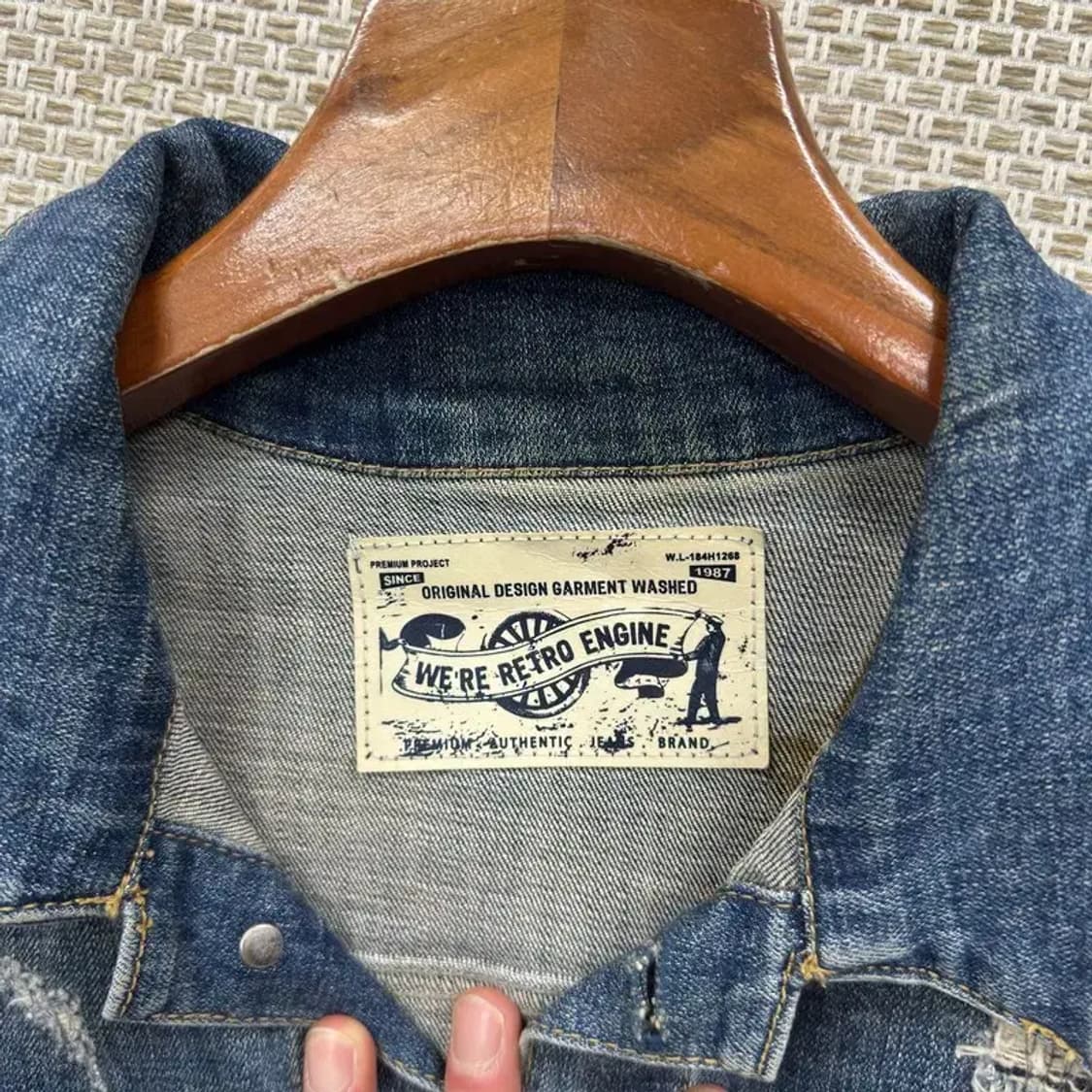 빈티지 캐주얼 디스트로이드 데님 청자켓 85 M10031 상품이미지3