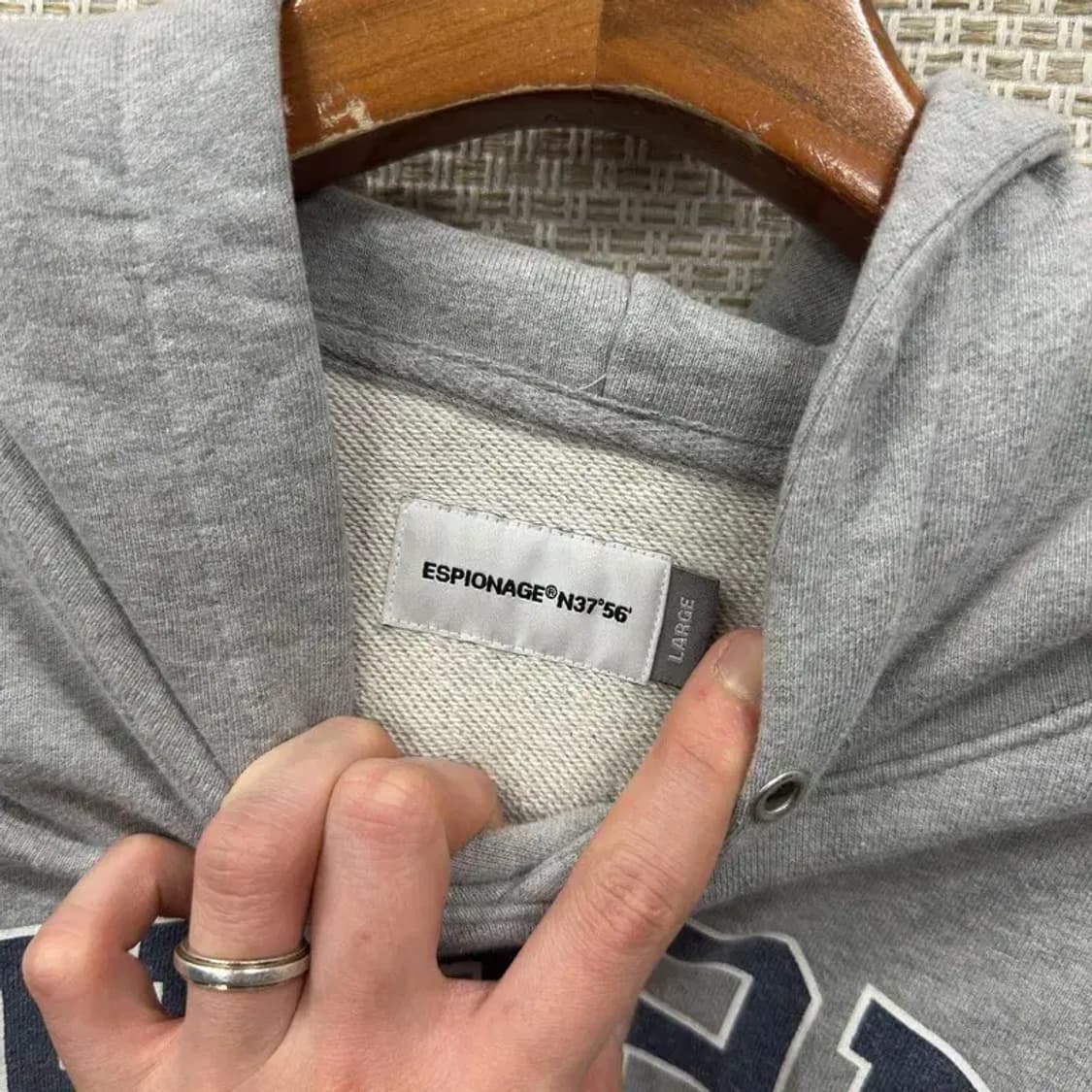 에스피오나지 캐주얼 프린팅로고 오버핏 후드티 L M10145 상품이미지3