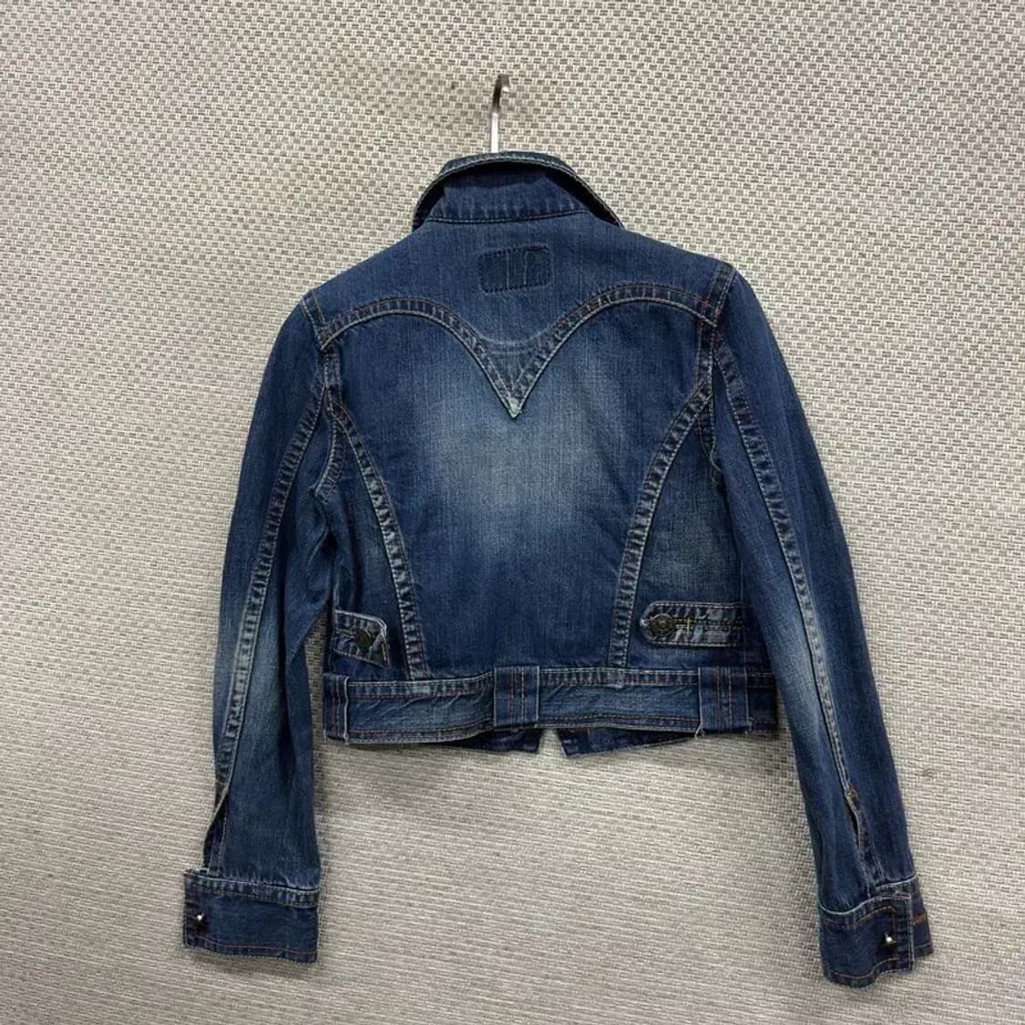빈티지 워싱 투포켓 크롭 데님 자켓 85 M10164 상품이미지2