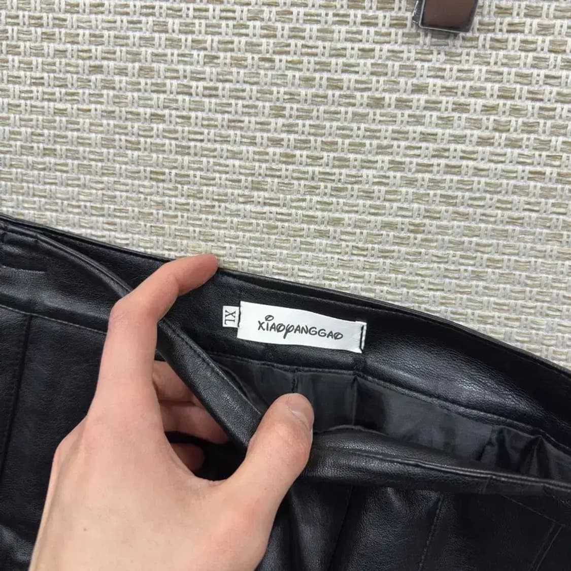 빈티지 플리츠 가죽 치마 미니스커트 XL M10169 상품이미지3