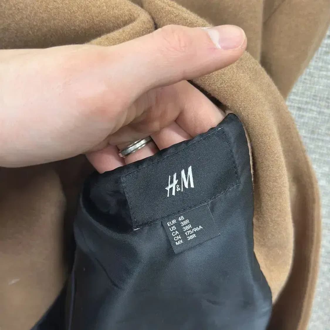 에이치앤엠 캐주얼 버튼 울 코트 95 M10385 상품이미지3