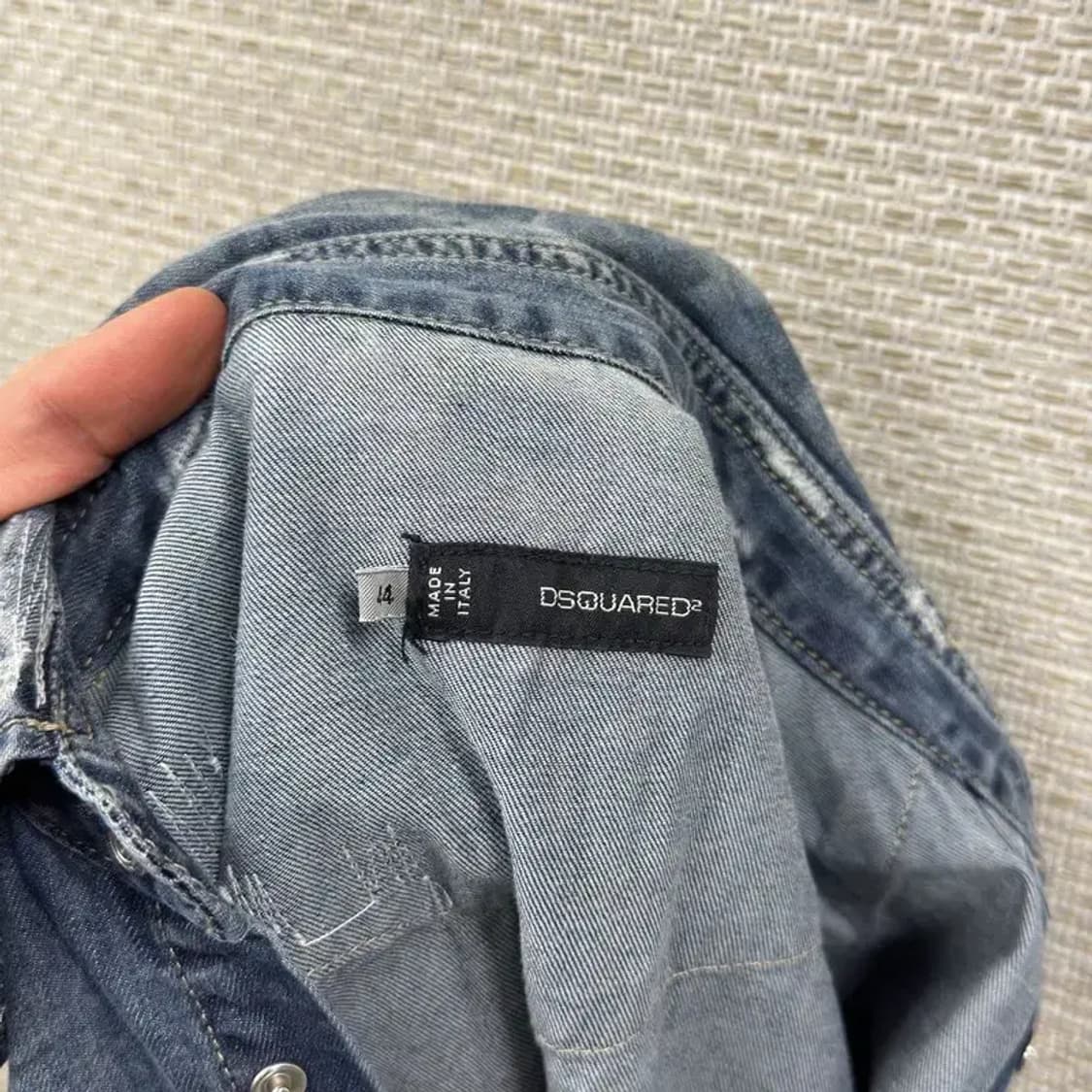 디스퀘어드2 캐주얼 디스트로이드 데님 셔츠 44 M10513 상품이미지3