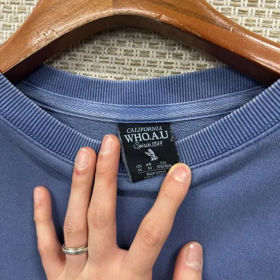 후아유 캐주얼 피그먼트 스웻셔츠 맨투맨 M M10518 상품이미지3