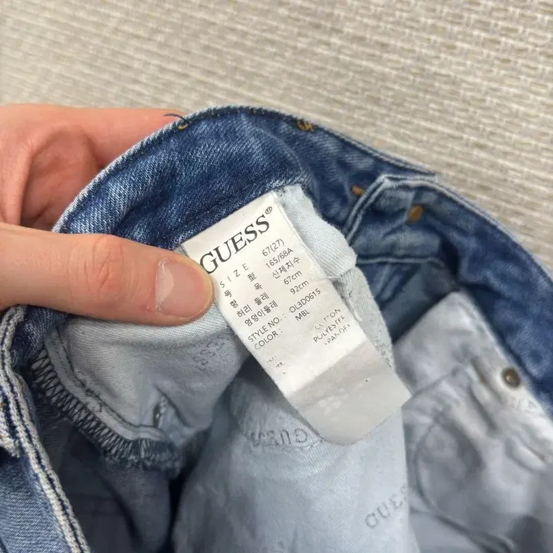 게스 캐주얼 로고 데님 청바지 27인치 M10291 상품이미지5