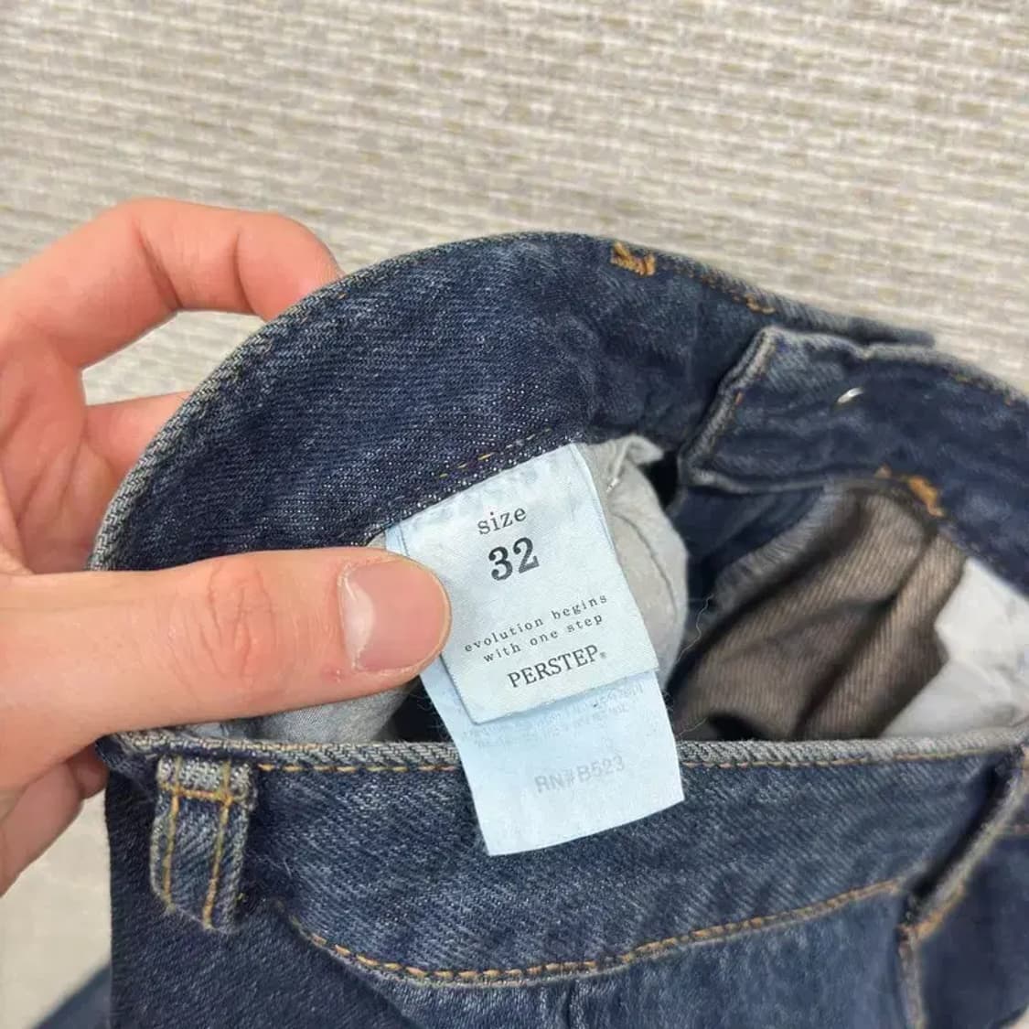 퍼스텝 빈티지워싱 핀턱 데님 청바지 32인치 M10292 상품이미지3