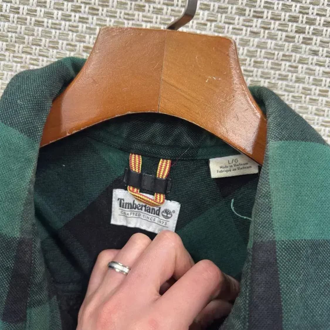 팀버랜드 빈티지 양털안감 체크 셔츠 자켓 L M10634 상품이미지3