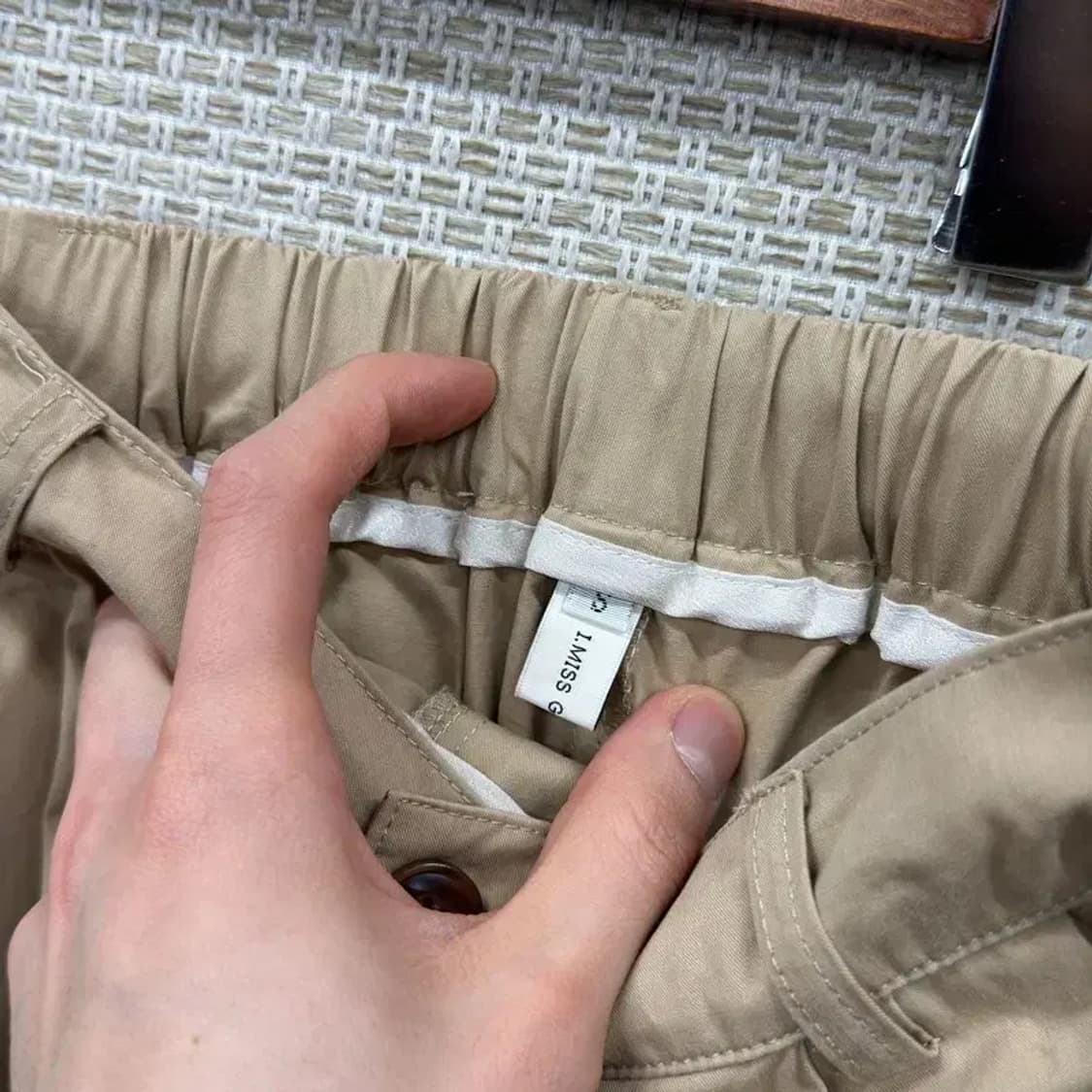 빈티지 캐주얼 와이드 핀턱 뒷밴딩 바지 S M10769 상품이미지3