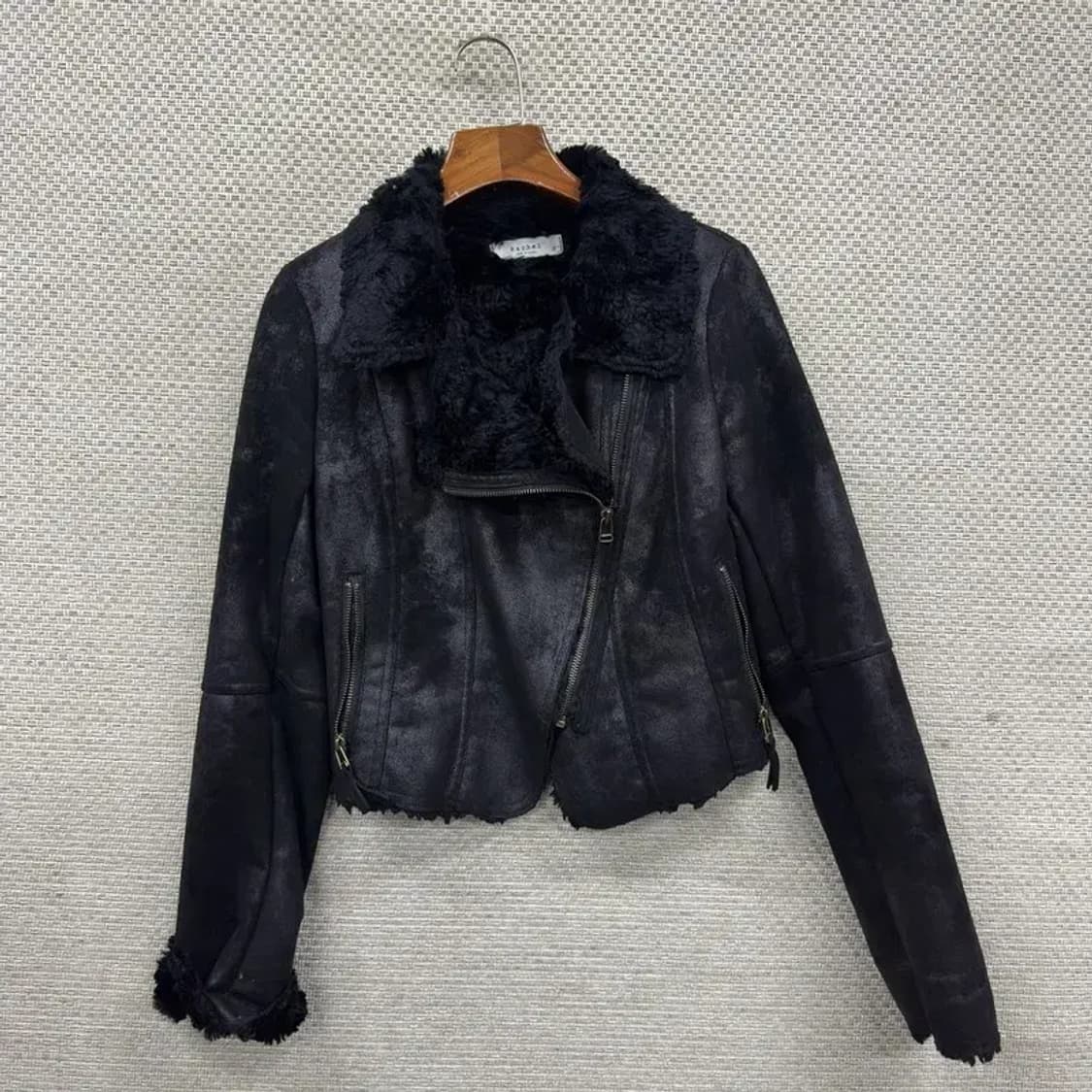 빈티지 Y2K 갸루 크롭 무스탕 자켓 S M10761 상품이미지1