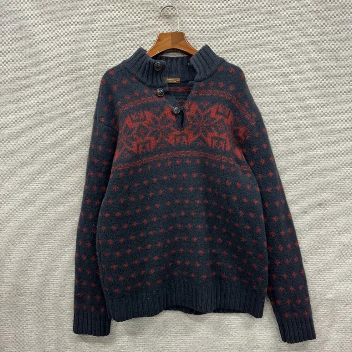 빈티지 노르딕 울 니트 스웨터 XL M10992 상품이미지1