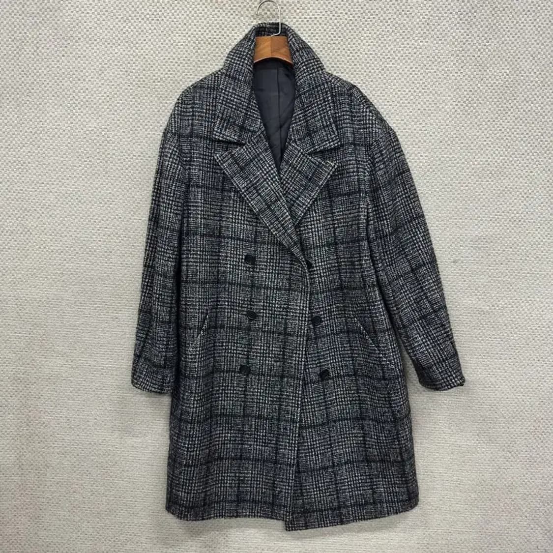빈티지 더블버튼 체크 코트 M M10997 상품이미지1