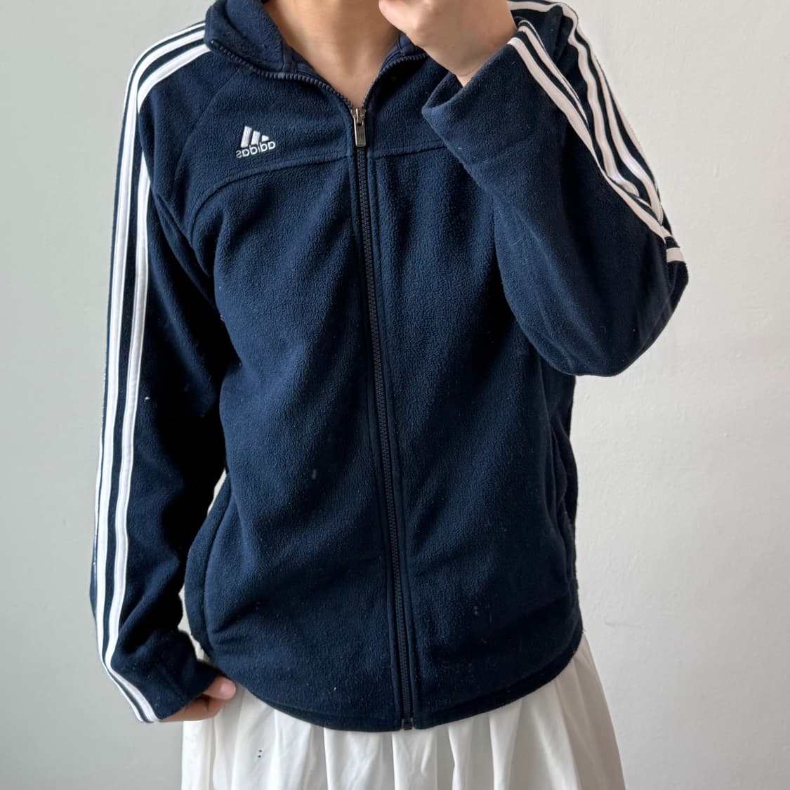 [L] 아디다스 네이비 에센셜 플리스 집업 상품이미지2