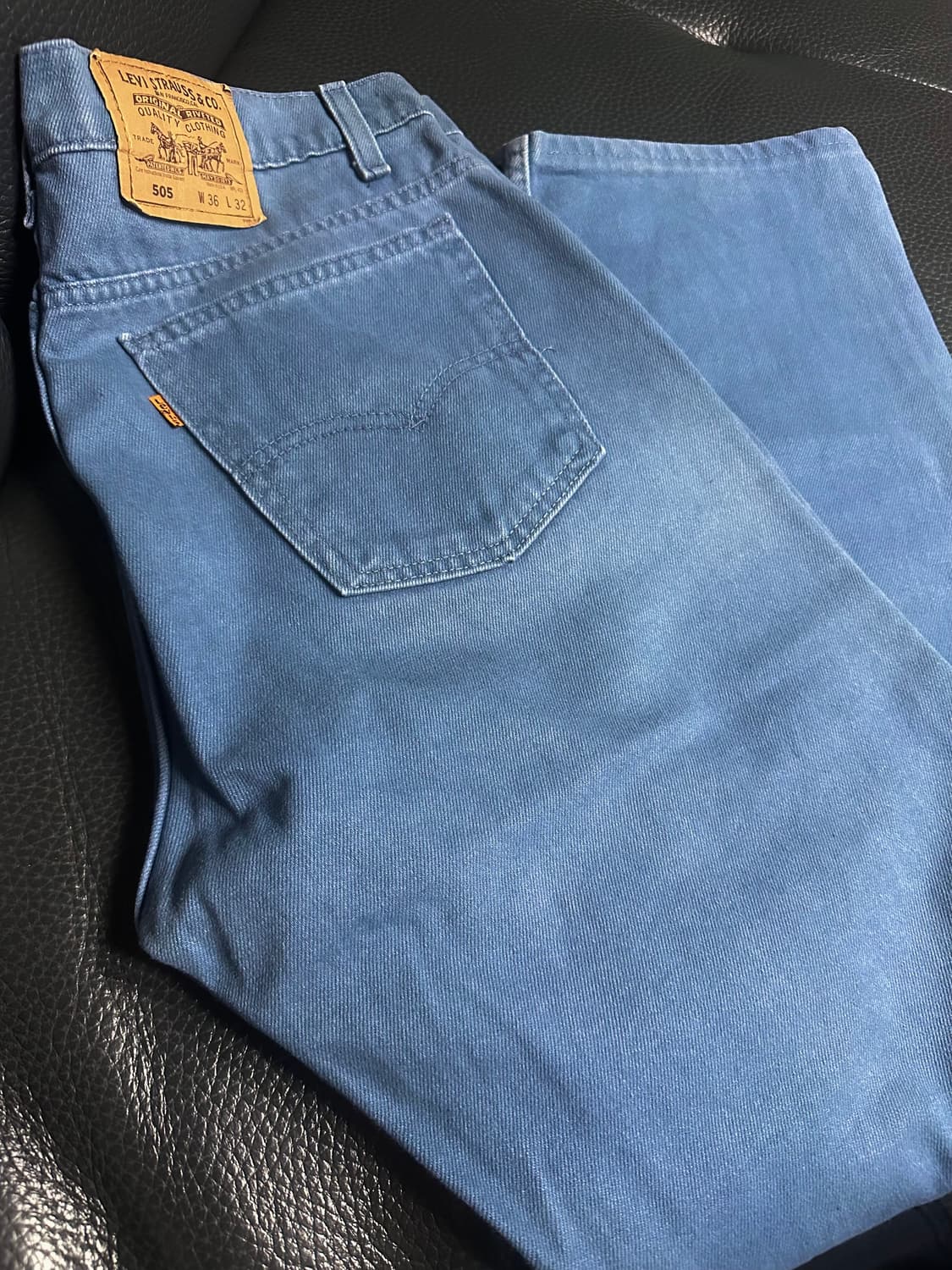 90s Levis 리바이스 505 오렌지탭 라이트블루 청바지 상품이미지4