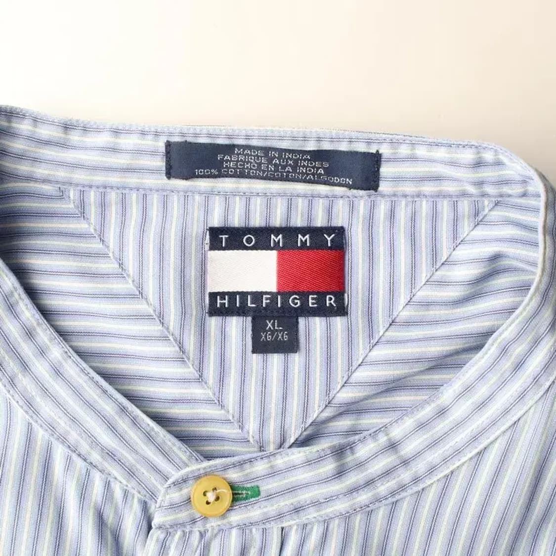 TOMMY HILFIGER 타미힐피거 노카라 셔츠 XL 상품이미지5