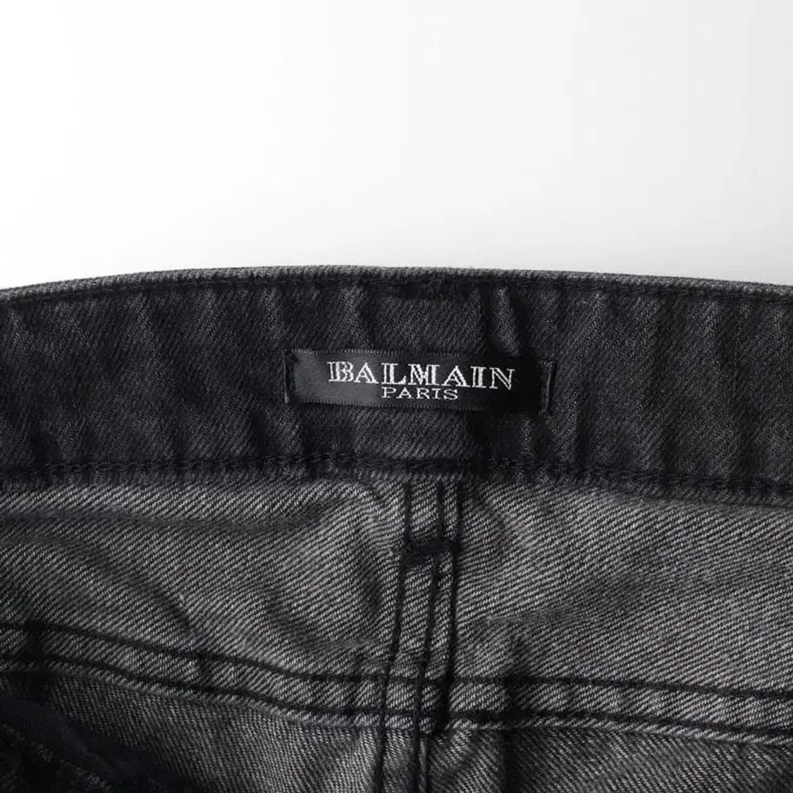 BALMAIN 발망 데미지 스팽글 블랙진 청바지 S 상품이미지6