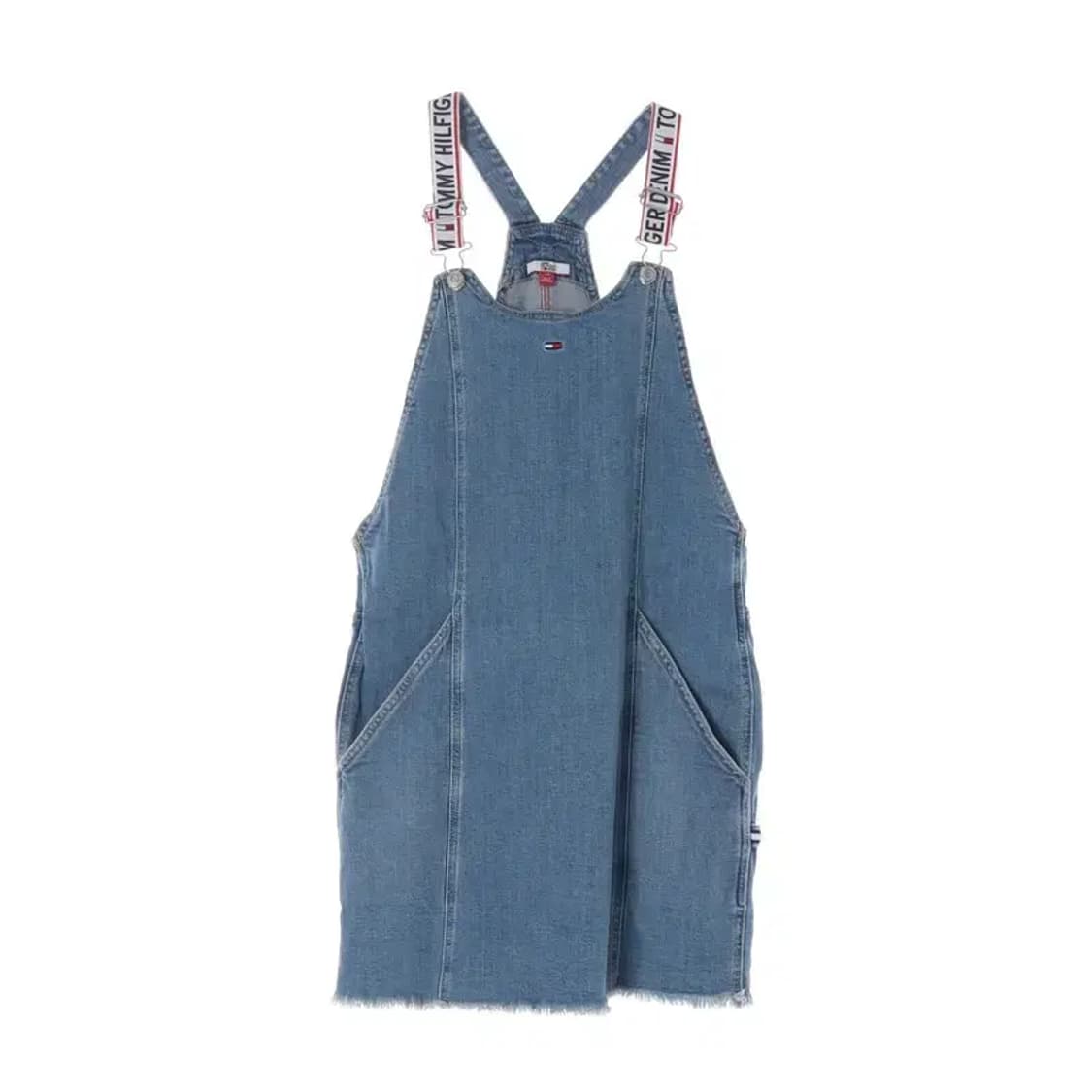 TOMMY HILFIGER 타미힐피거 데님 청 멜빵 원피스 치마 S 상품이미지1