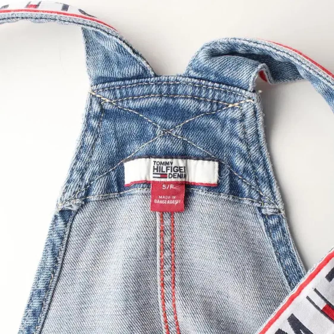 TOMMY HILFIGER 타미힐피거 데님 청 멜빵 원피스 치마 S 상품이미지6