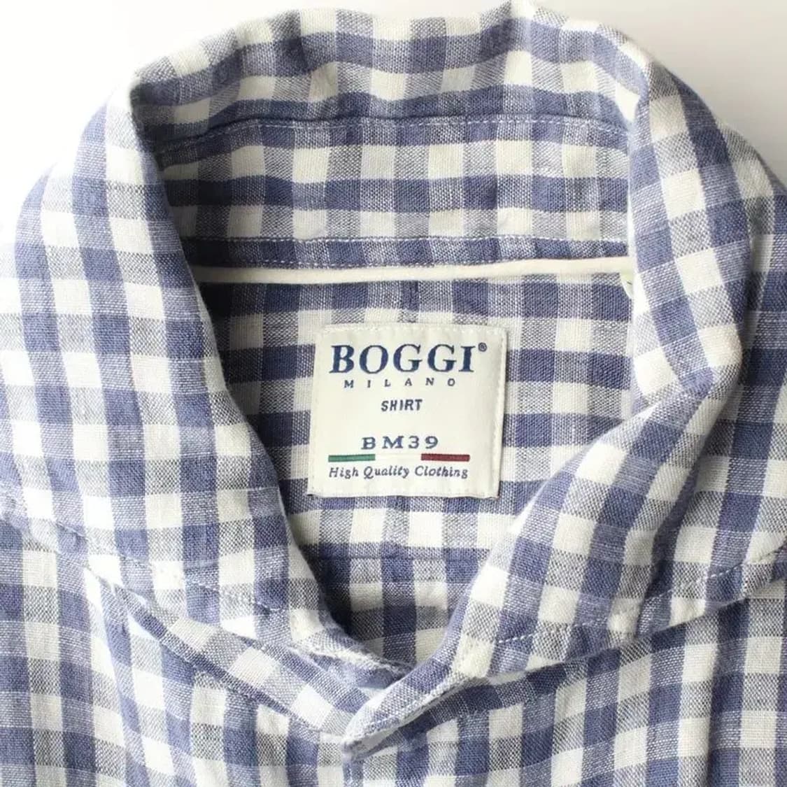 BOGGI 보기 린넨 남성 체크 셔츠 S 상품이미지5