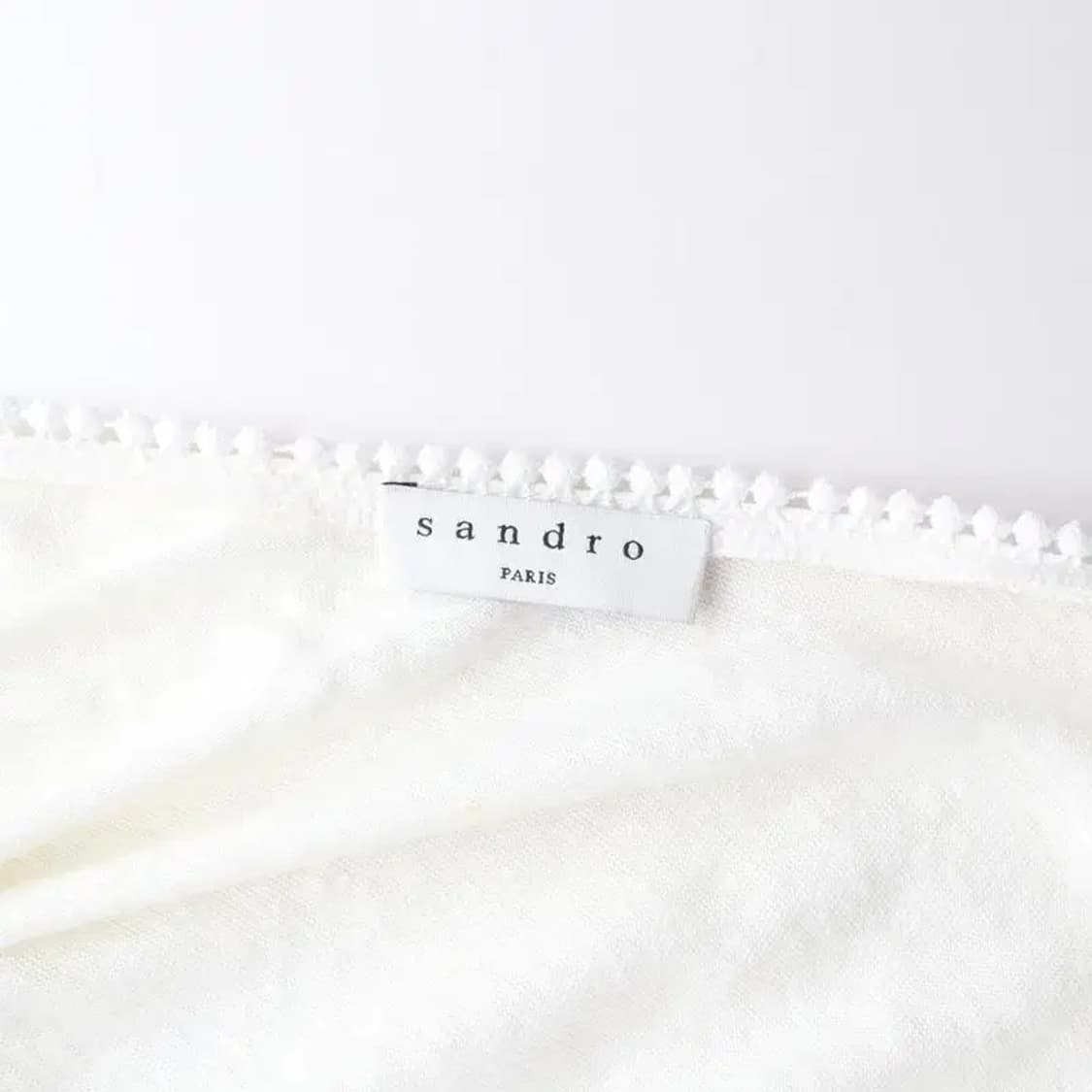 SANDRO 산드로 린넨 어깨 시스루 블라우스 S 상품이미지5