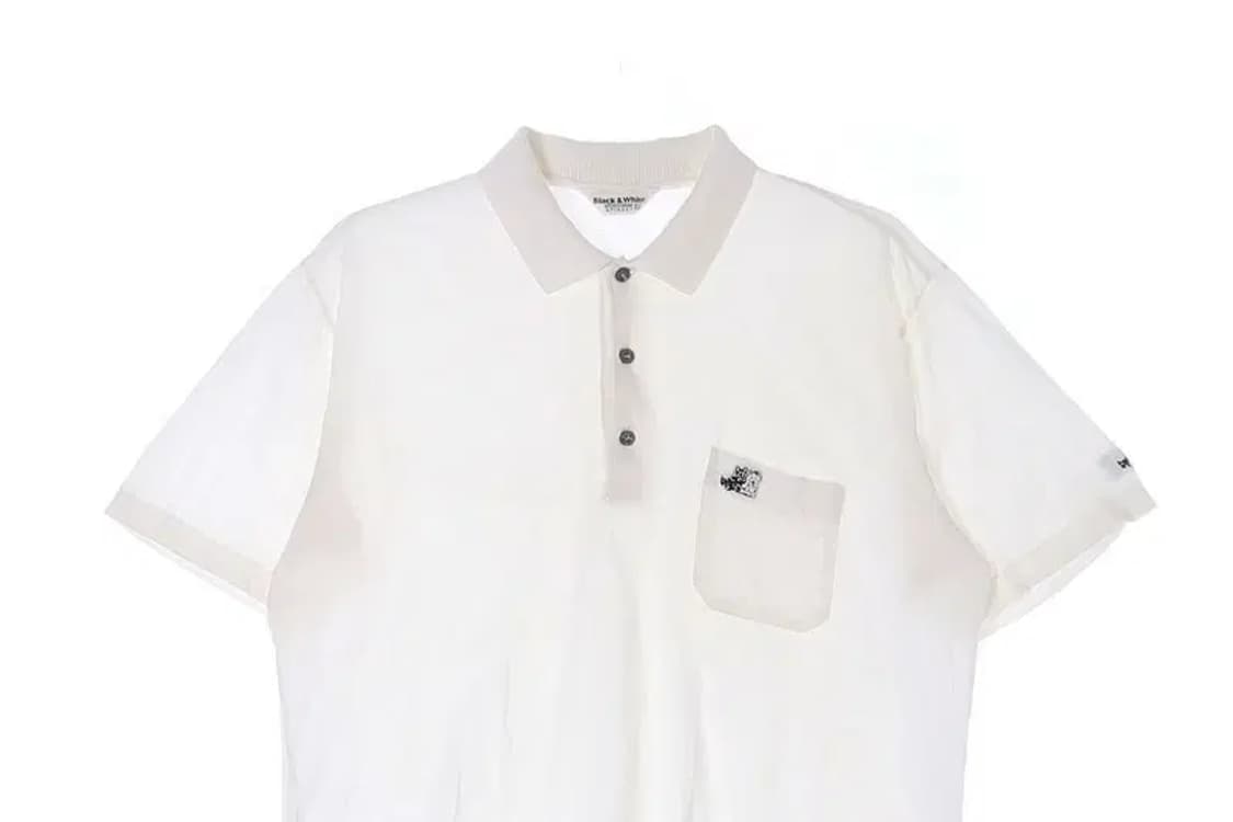 BLACK&WHITE 블랙앤화이트 포켓 로고 카라티 XL 상품이미지2