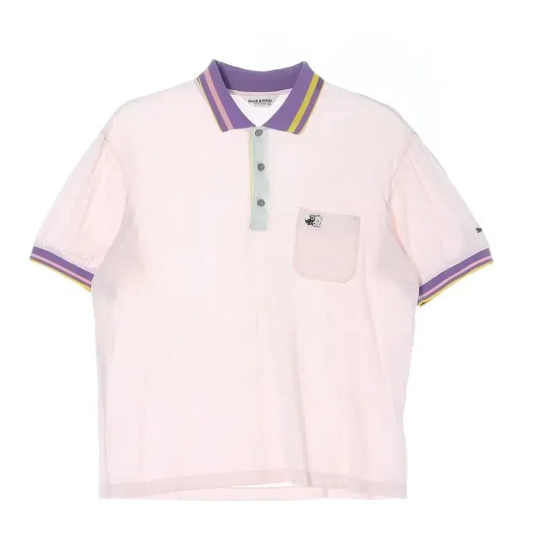 BLACK&WHITE 블랙앤화이트 멀티카라 포켓 티 XL 상품이미지1