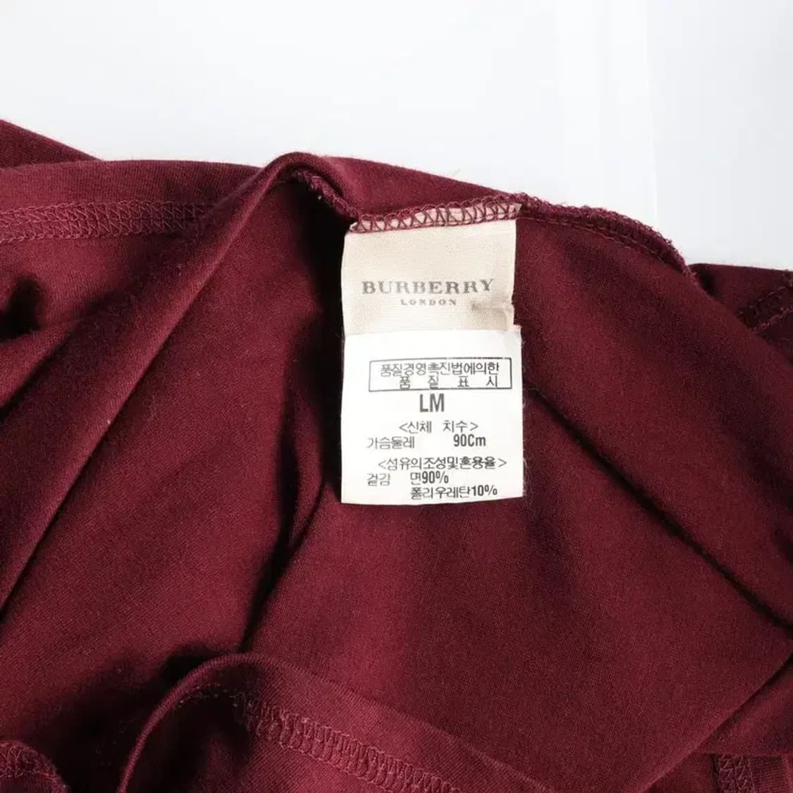 BURBERRY 버버리 브이넥 어깨 체크 긴팔 티 M 상품이미지6