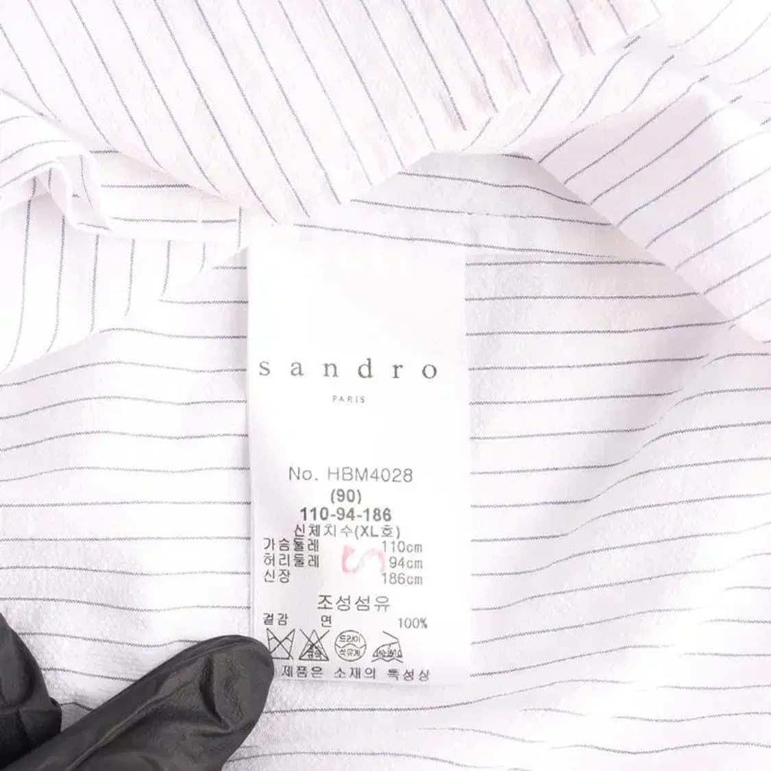 (새상품) SANDRO 산드로 포켓 스트라이프 셔츠 XL 상품이미지6