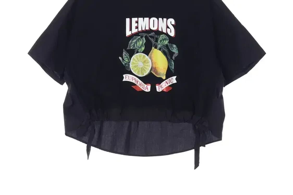 JUCY JUDY 쥬시쥬디 크롭 허리조임끈 반팔 티 85 상품이미지3