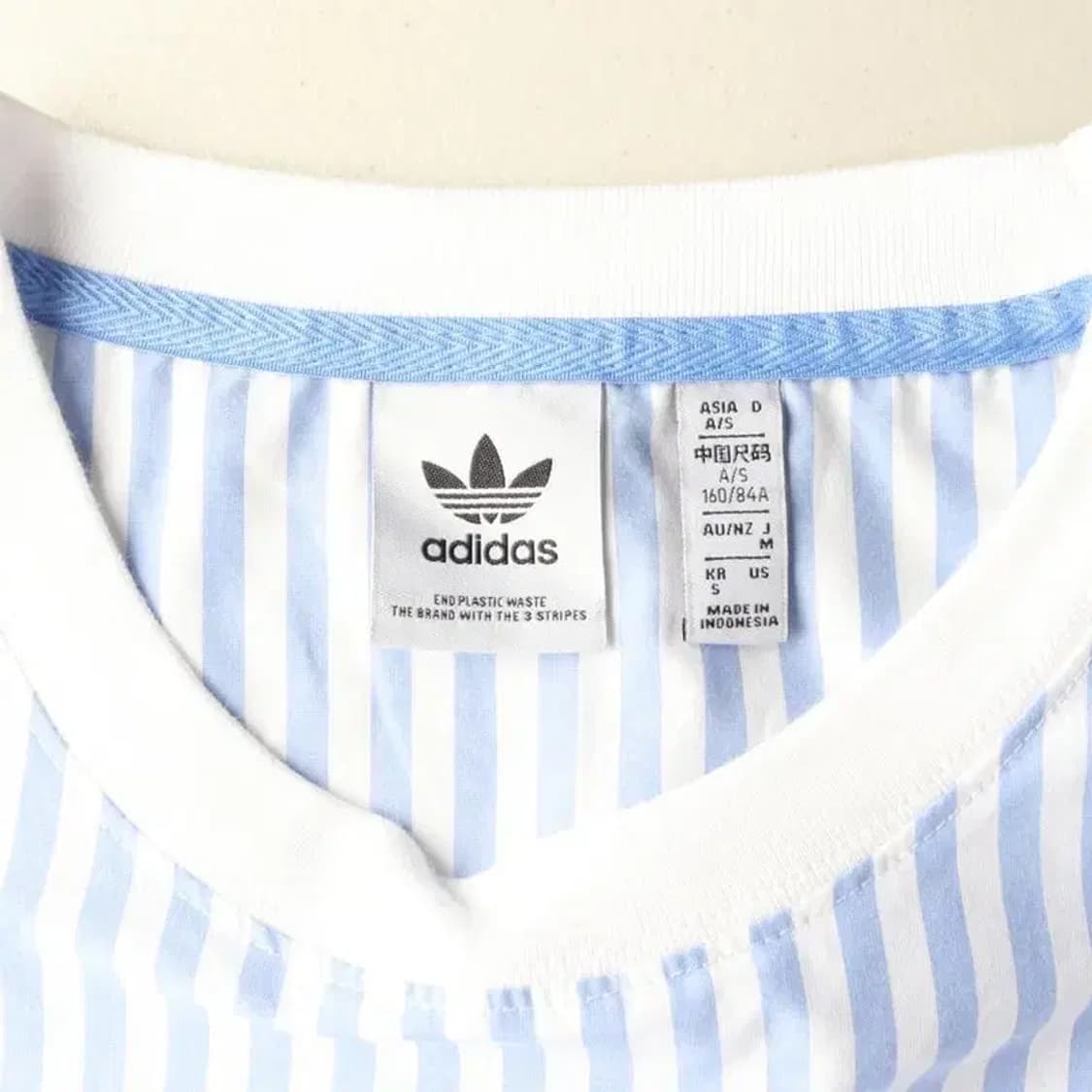 ADIDAS 아디다스 스트라이프 반팔  크롭 티 S 상품이미지5