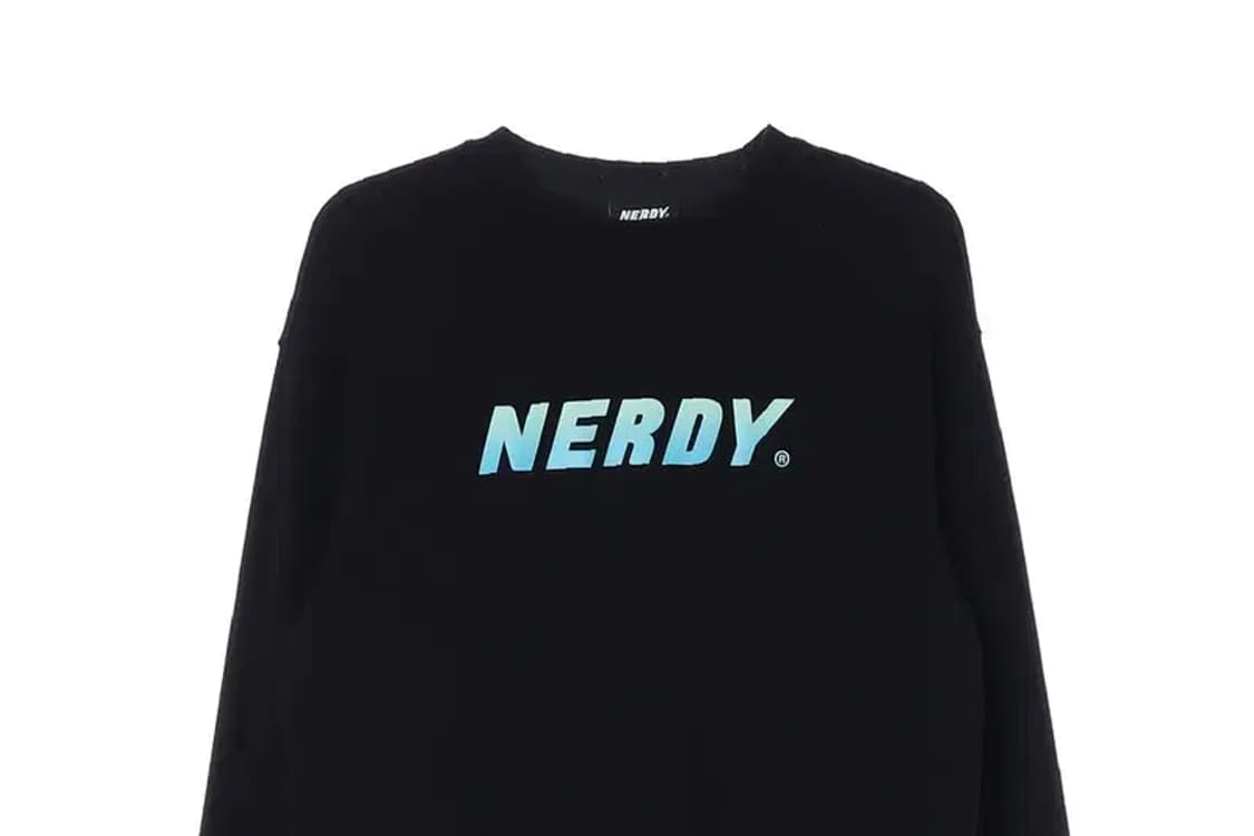 NERDY 널디 블랙 앞로고 맨투맨 S 상품이미지2