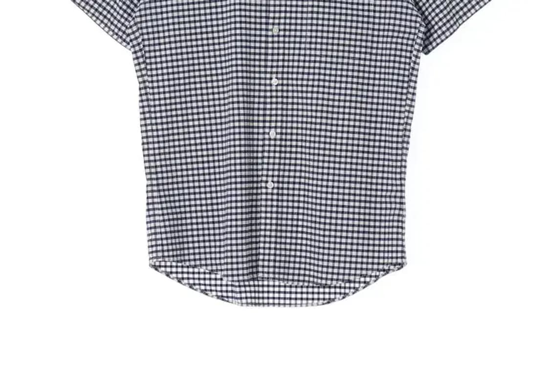 UNIQLO 유니클로 체크 반팔 엠보싱 셔츠 L 상품이미지3