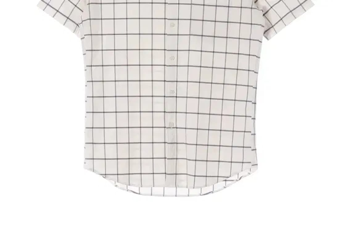 UNIQLO 유니클로 엠보싱 체크 반팔셔츠 L 상품이미지3