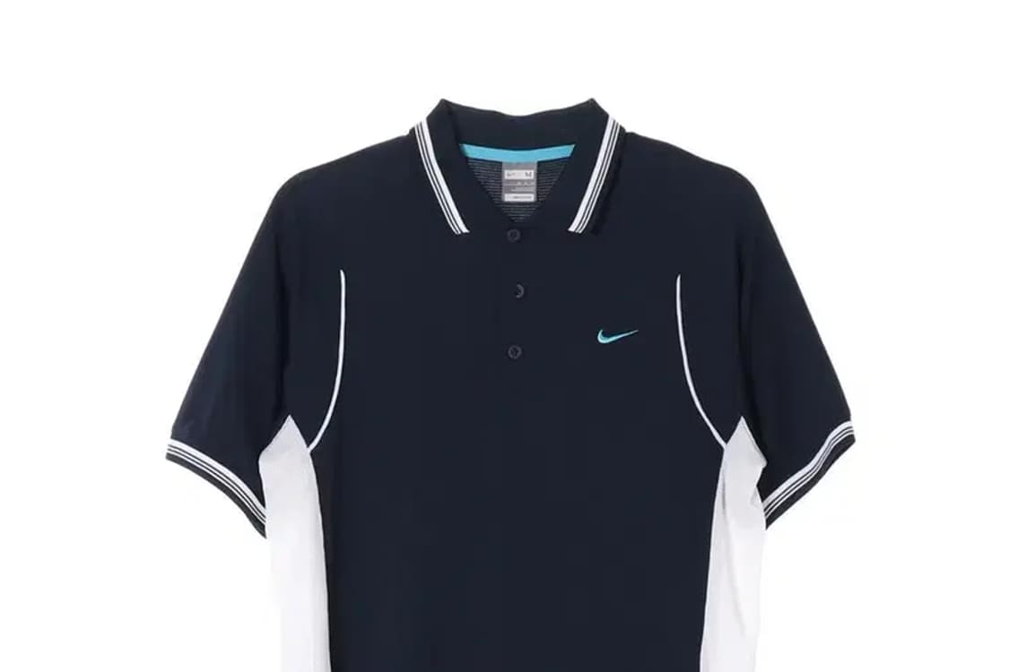 NIKE 나이키 흰색옆라인 네이비 카라티 M 상품이미지2