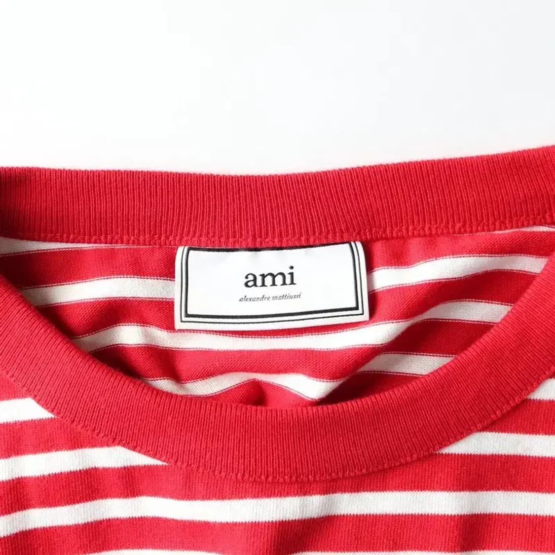 AMI 아미 스마일로고 스트라이프 긴팔 티 100 상품이미지5