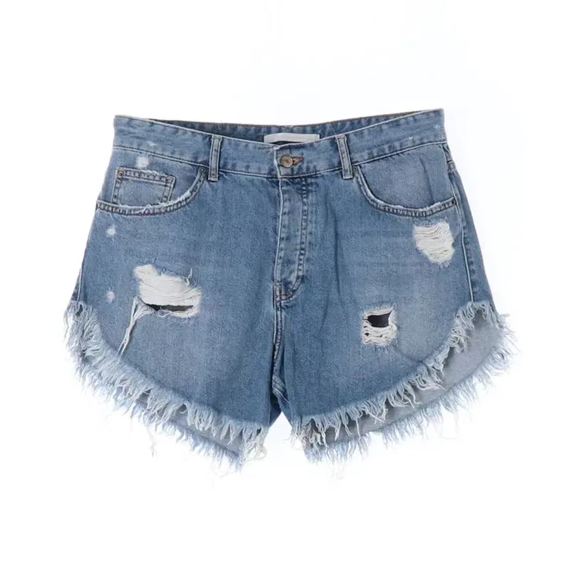 ZARA 자라 여성 데미지 꽃포켓 청 반바지 40 상품이미지1