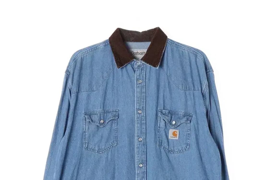 CARHARTT 칼하트 코듀로이 카라 데님 셔츠 XL 상품이미지2