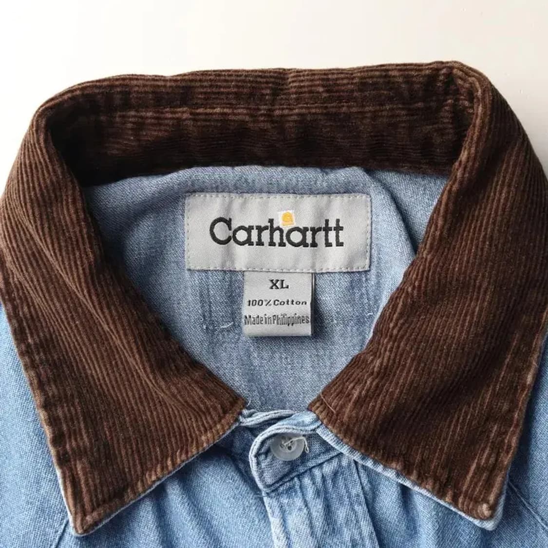 CARHARTT 칼하트 코듀로이 카라 데님 셔츠 XL 상품이미지5
