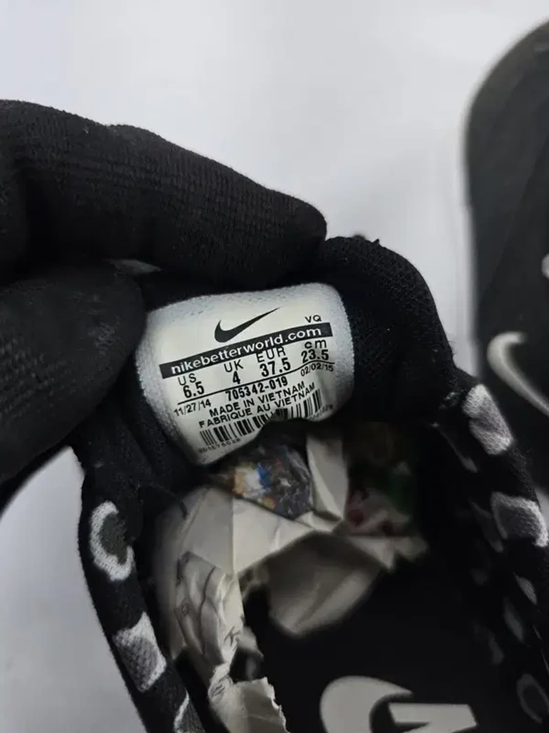 (235) NIKE 나이키 미니 스니커 캔버스 블랙 상품이미지6