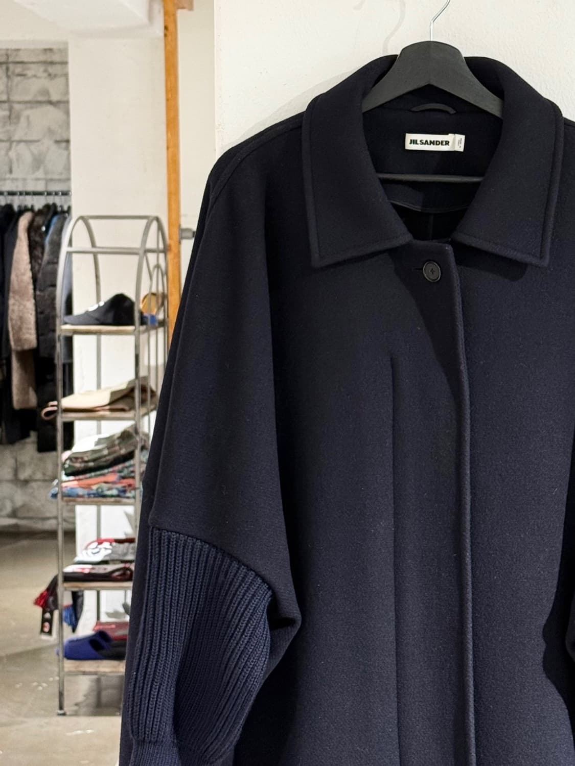 질샌더 네이비 히든버튼 도하 코트  상품이미지2