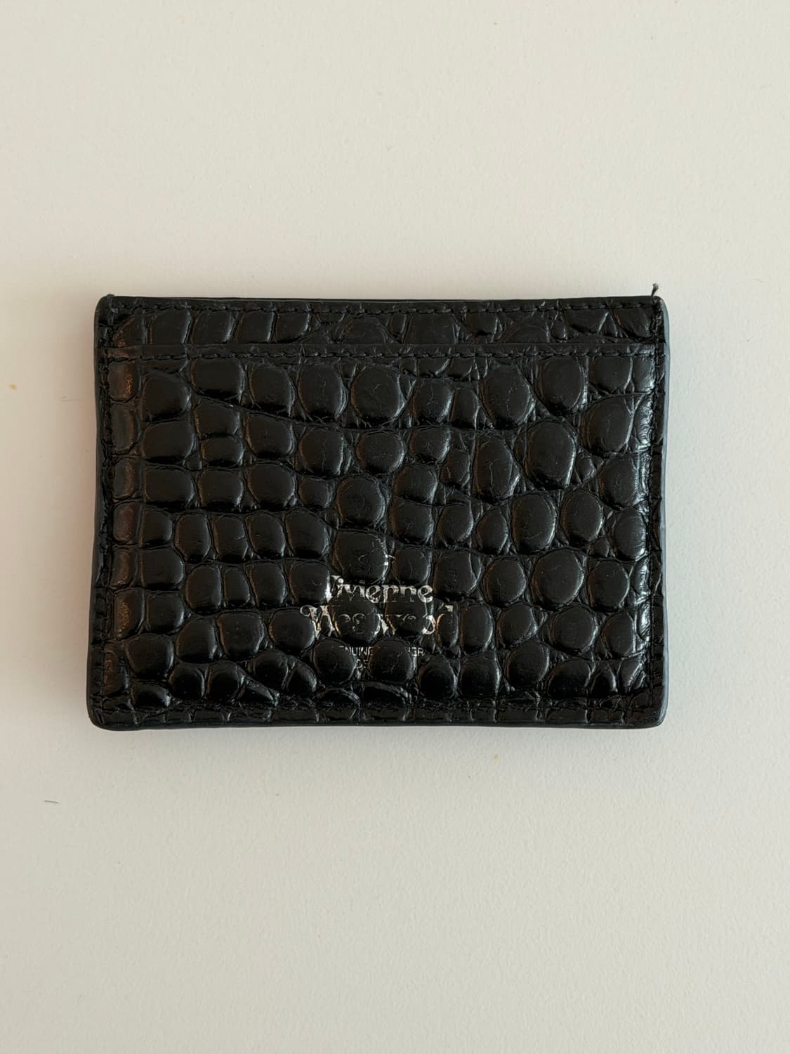 비비안 웨스트우드 오브 로고 레더 카드 홀더 블랙 상품이미지5