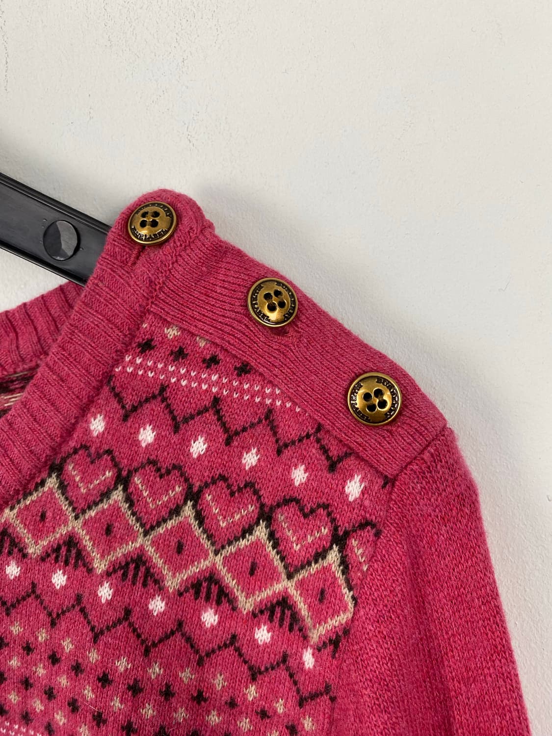 버버리 블루라벨 하트 페어아일 패턴 니트 스웨터 38 상품이미지3