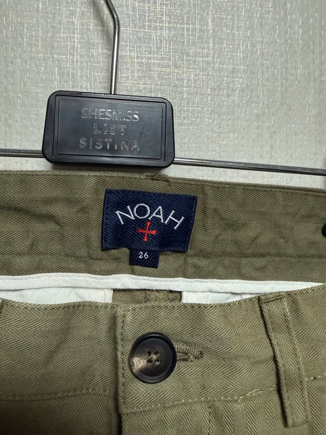 (새제품) Noah 노아 트윌 올리브 더블 플리츠 팬츠 상품이미지4