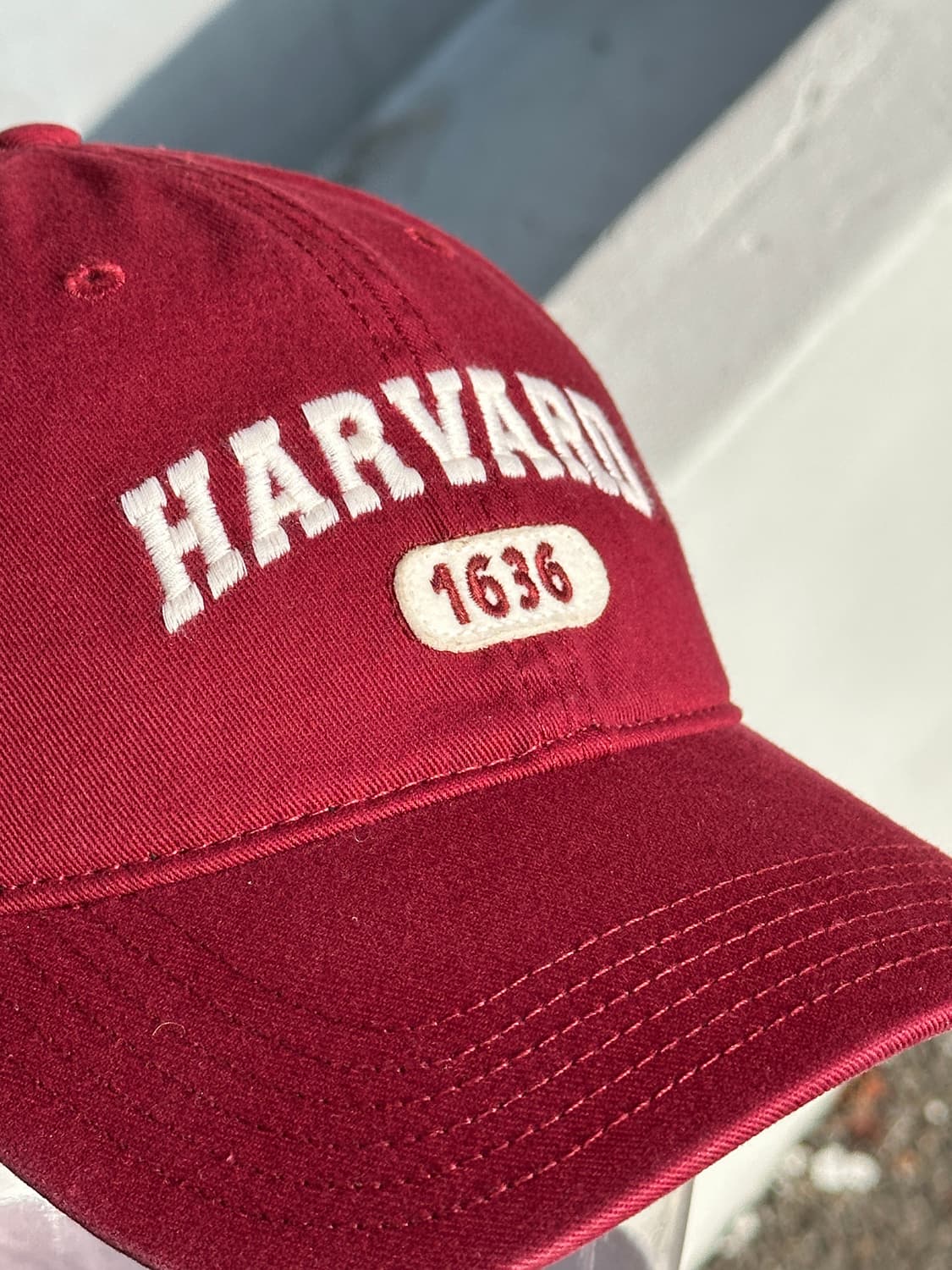 [F] 하버드 로고 버건디 볼캡 모자 상품이미지6