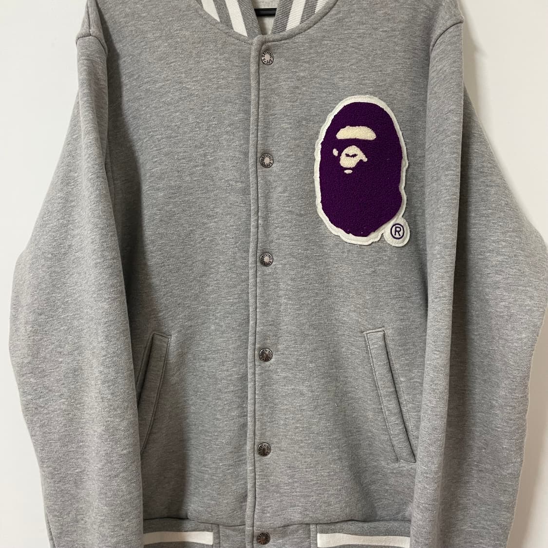 PURPLE LOGO BAPE VARSITY JACKET 상품이미지4