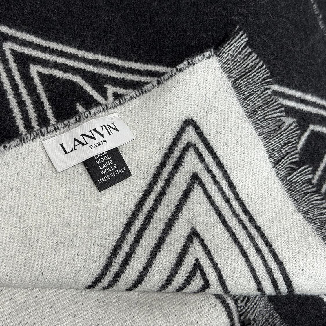 랑방파리 자카드 로고 투톤 울 머플러 상품이미지3