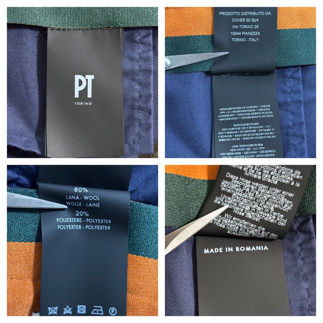 미착용)PT토리노 슬림핏 추동 디럭스 울팬츠48/32"/브라운 상품이미지7