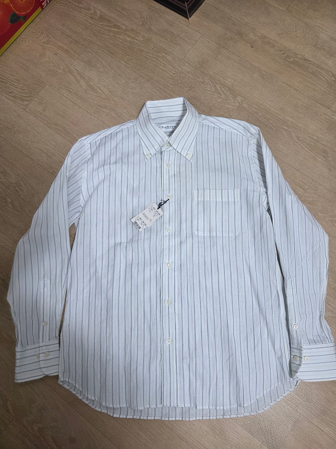 [새제품] 랑방 스트라이프 버튼다운 셔츠 L 상품이미지1